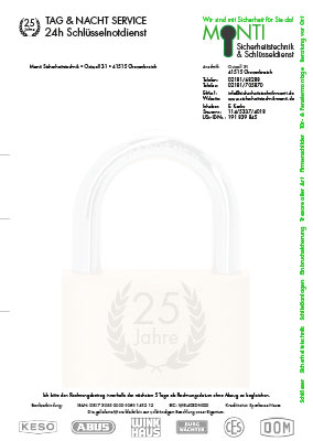 Briefbogen Monti Sicherheitstechnik